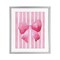 Stupell Industries Chic Bow on Pink Stripes Framed Print Under Glass, design by Camila Juncos